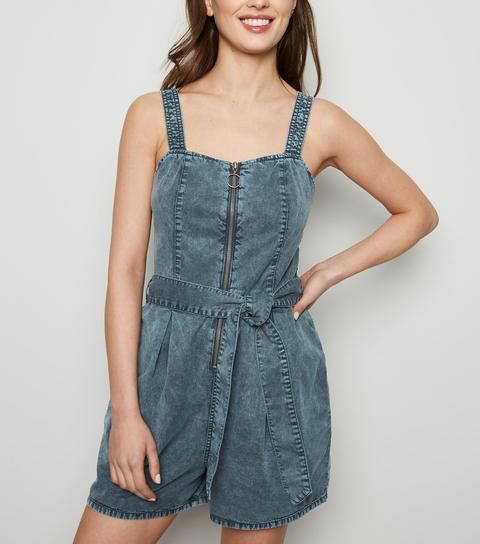 new look denim playsuit