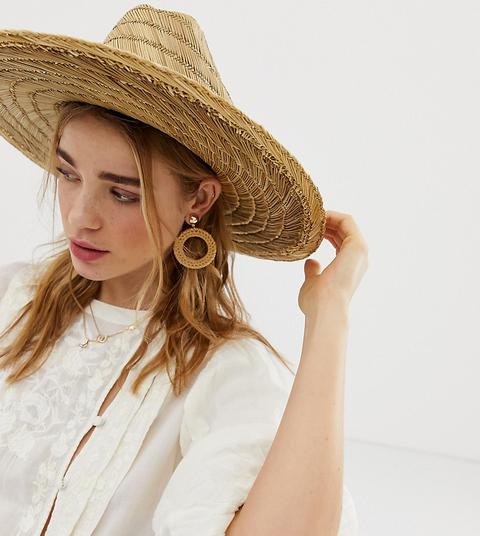 South Beach - Chapeau À Larges Bords En Paille Tressée En Exclusivité - Naturel-beige