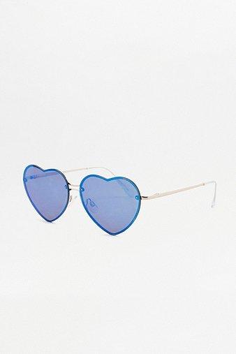 Mirrored Heart Sunglasses - Womens One Size