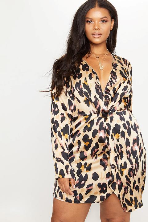 Pretty little thing cheap leopard print wrap dress