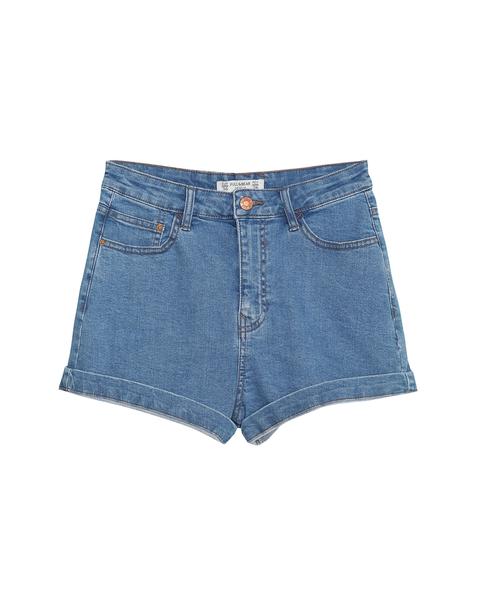 Shorts Jeans Vita Alta Risvolto