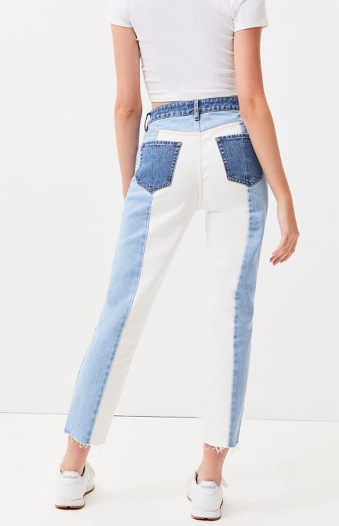 Pacsun patch blue cheap mom jeans