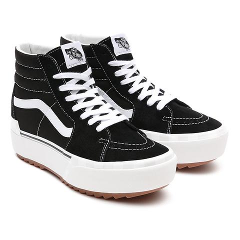 Vans Zapatillas De Ante Y Lona Sk8-hi Stacked ((suede/canvas) Black/blanc De Blanc) Mujer Negro