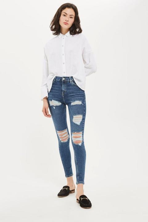 Indigo Super Ripped Jamie Jeans from Topshop on