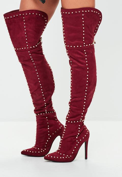 studded thigh high boots