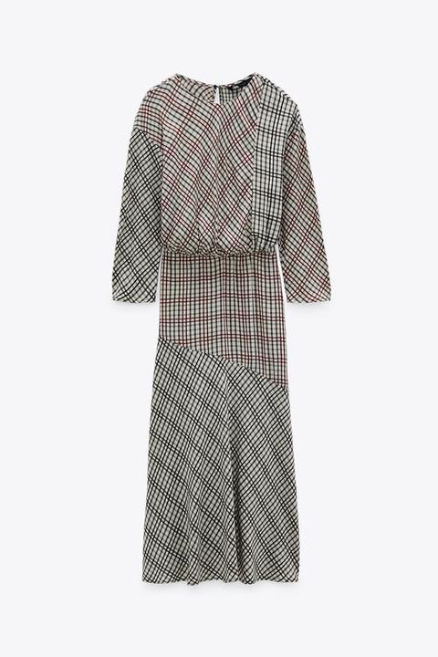 Checked Midi Dress from Zara on 21 Buttons
