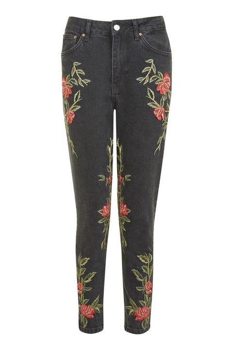 Moto Rose Embroidered Mom Jean - New In This Week - New In