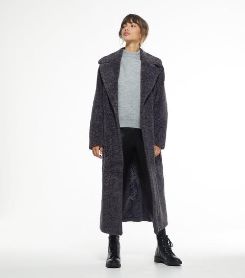 Dark Grey Soft Faux Fur Maxi Coat New Look