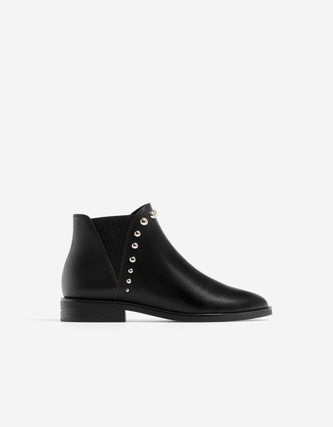 Stivaletto Basso Borchie Nero