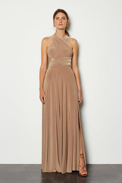 Karen Millen Multiway Jersey Maxi Dress -, Camel