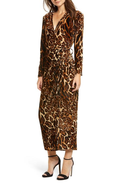 Gwyneth Velvet Wrap Midi Dress