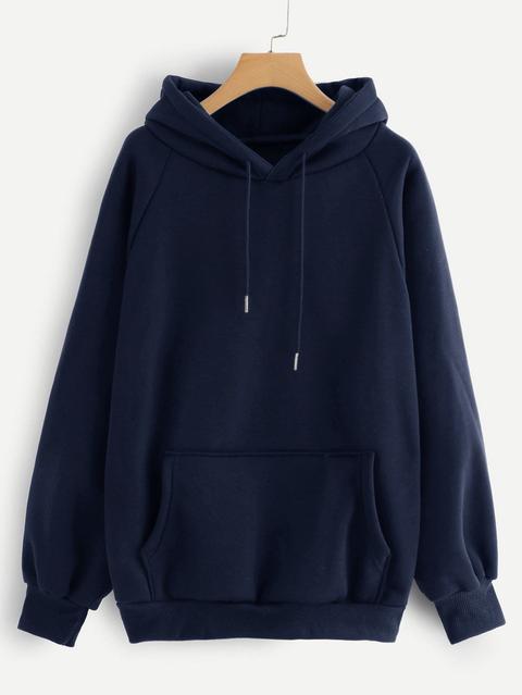 Raglan Sleeve Kangaroo Pocket Hoodie