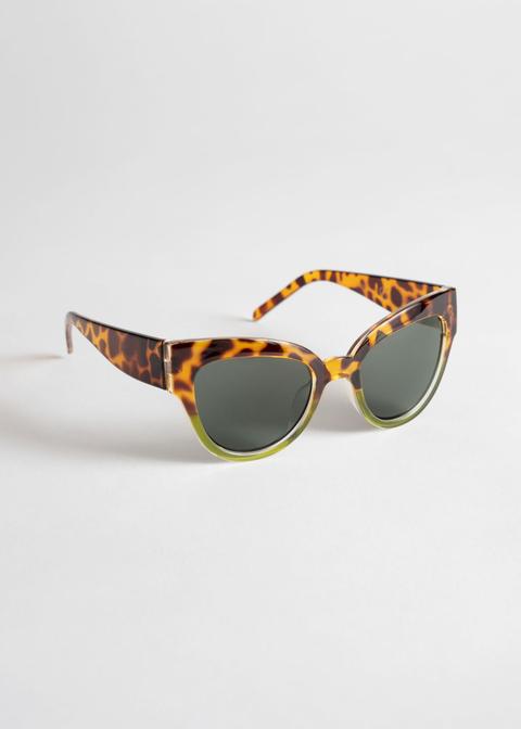 Tortoise Cat Eye Sunglasses - Green