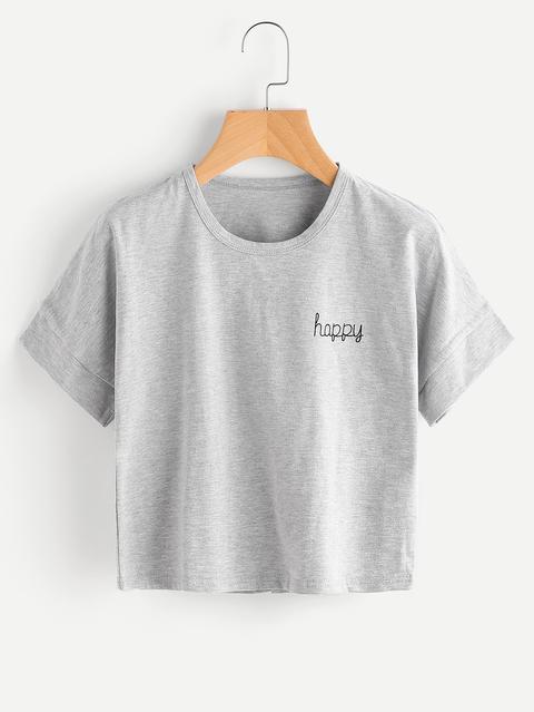 Lettera Stampa Slub Tee