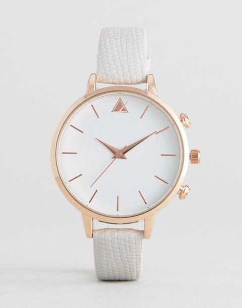 Reloj Con Detalle De Esfera En Rosa Dorado Y Gris Elegante De Asos