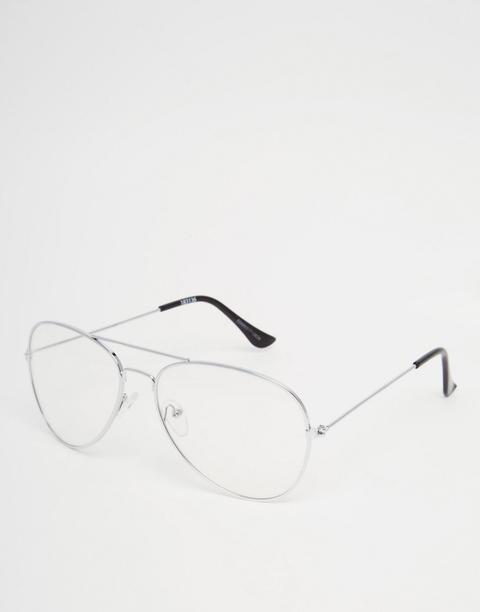 Asos Aviator Glasses With Clear Lens