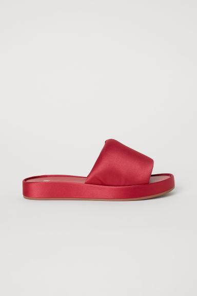 H & M - Sandali Slip-on In Satin - Rosso