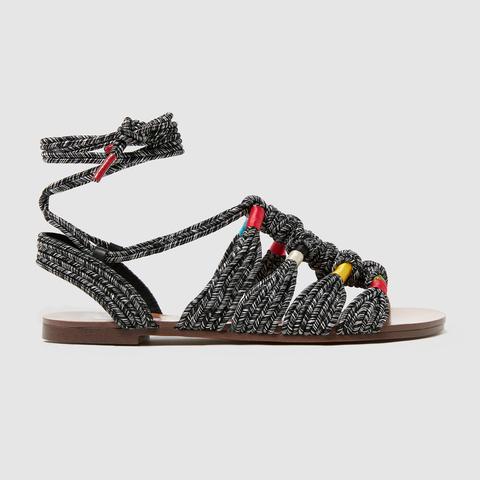 Sandalia Plana Hilos Multicolor