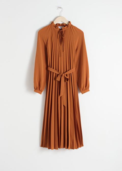 Pleated Midi Dress