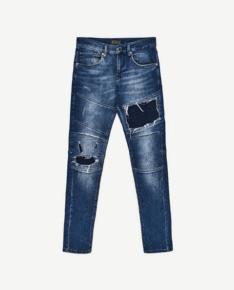 Pantalón Denim Biker Roto