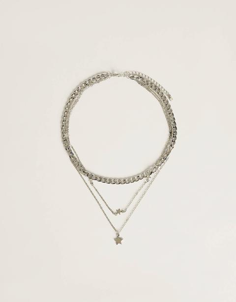 Collar Multicadena Con Estrella