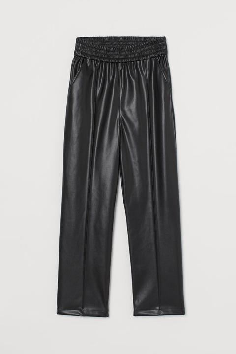 H & M - Pantaloni In Finta Pelle - Nero