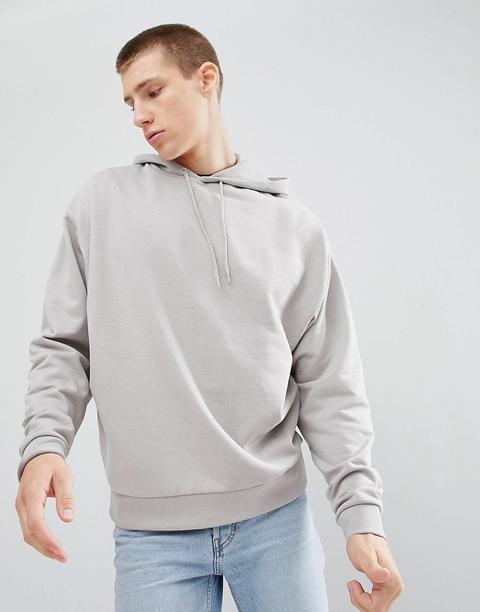 Asos Design Oversized Hoodie In Light Gray - Gray