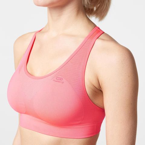 Top Sujetador Deportivo Running Kalenji Mujer Rosa Coral/coral Pastel