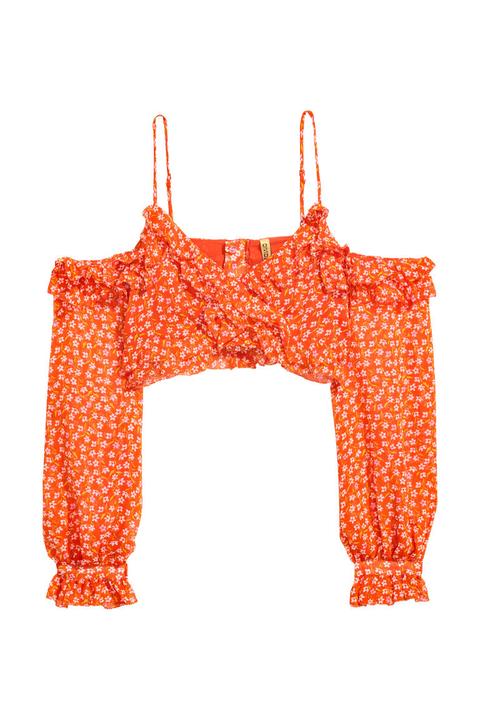 Top Hombros Cut-out - Naranja