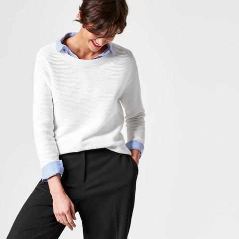 Pullover Mit Markanter Querrippe