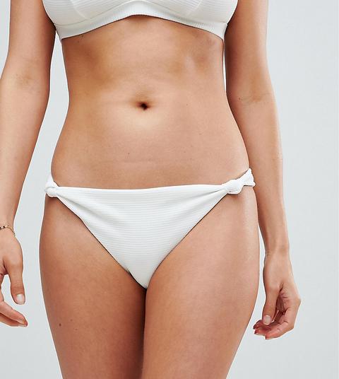 Wolf & Whistle Textured Bikini Bottom-white