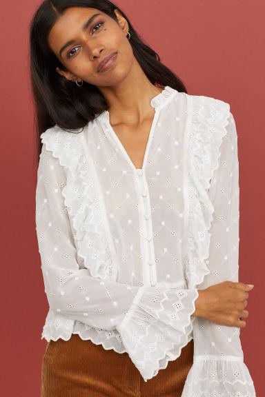 V-neck Buttoned Blouse