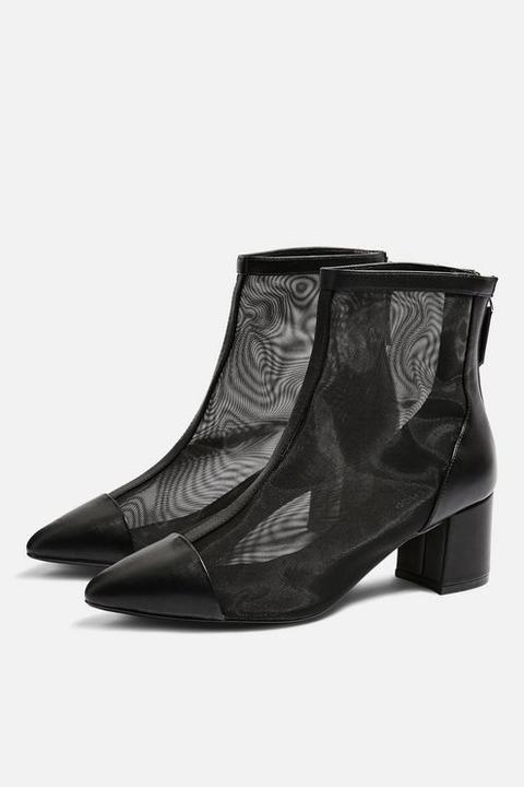 Womens Briony Mesh Boots - Black, Black