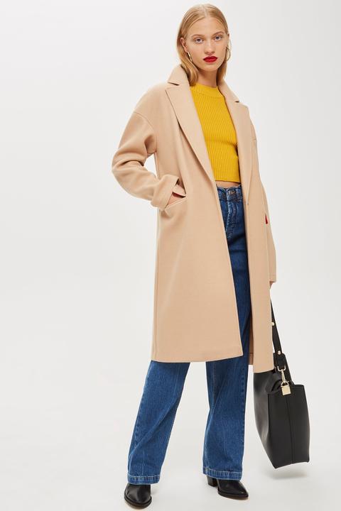 Womens Tall Relaxed Overcoat - Camel, Camel