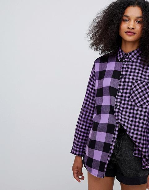 Monki - Mix & Match - Camicia A Quadretti - Multicolore