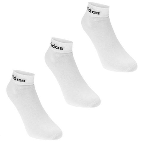 Adidas 3 Pack Ankle Socks Mens - White/black