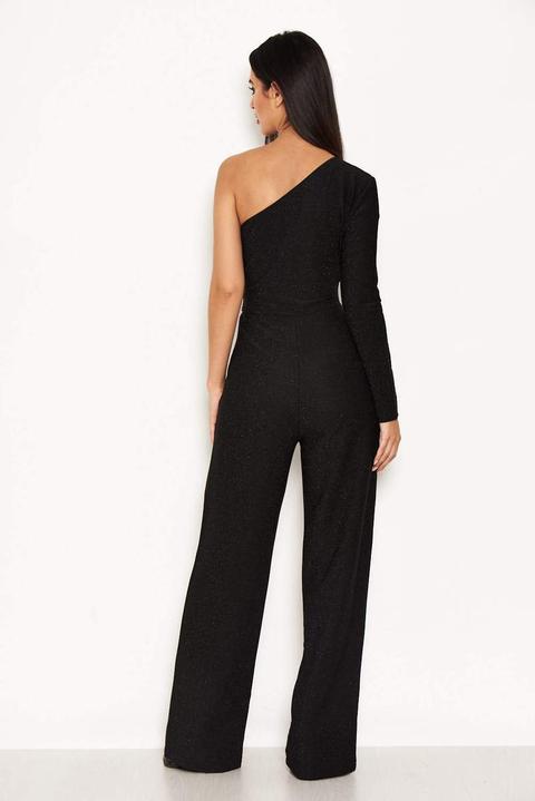 one arm black jumpsuit