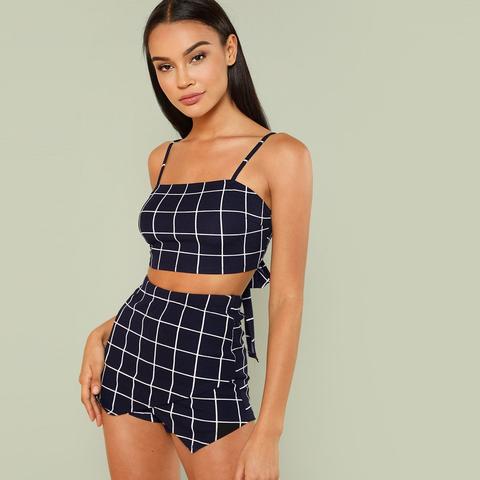 Set Top E Pantaloncini A Quadri From Shein On 21 Buttons