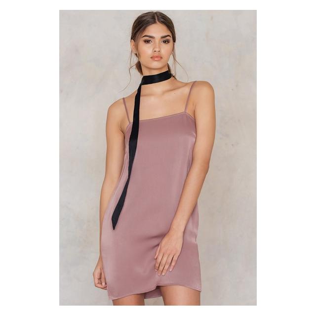 straight neck slip dress