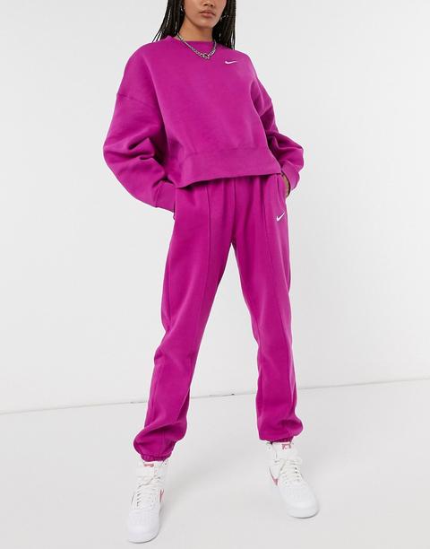 Nike Mini Swoosh Oversized Joggers In Purple