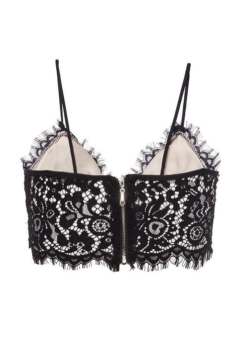 Black And Stone Lace Bralet