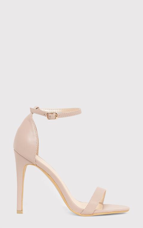 Clover Nude Strap Heeled Sandals