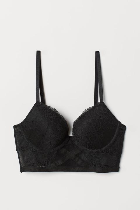 H & M - Bralette Push-up - Nero