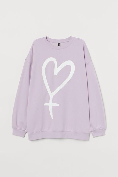 Sudadera Con Motivo Estampado - Púrpura