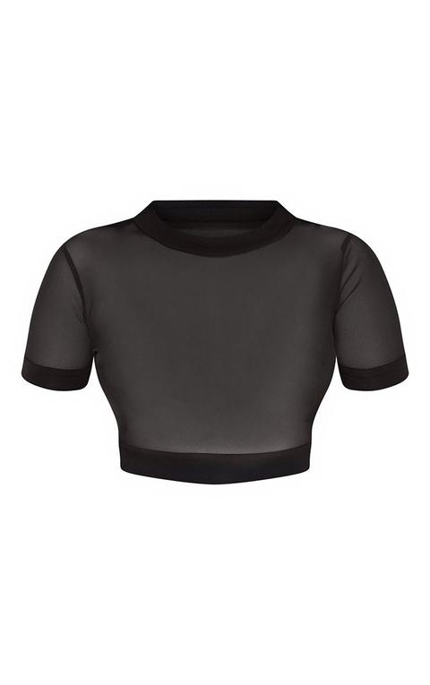 black mesh top short sleeve