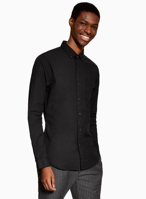 black oxford shirt men