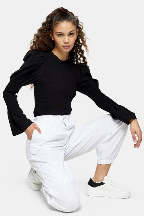 White Cuffed Utility Trousers