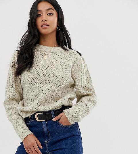 Asos Design Petite - Pull Surpiqué-beige