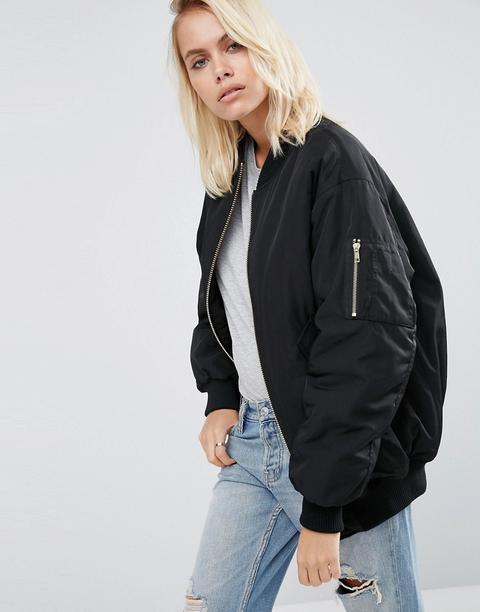 Cazadora Bomber Extragrande Y Acolchada De Asos