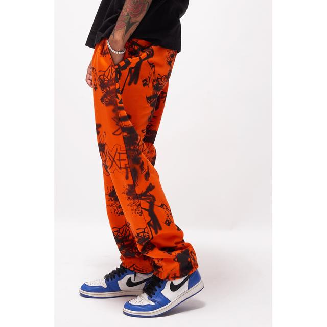 Orange and black discount joggers